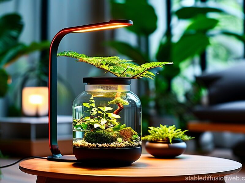 LG's new indoor garden lamp with adjustable lighting and water tank