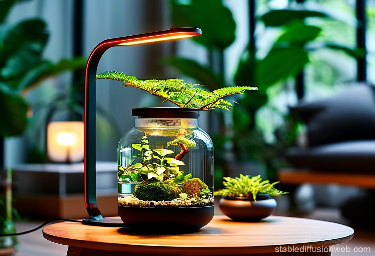 LG's new indoor garden lamp with adjustable lighting and water tank