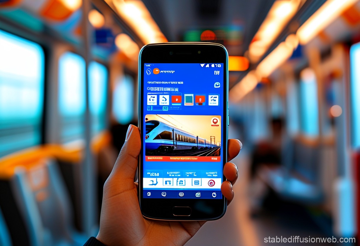 Phone displaying train notifications alongside AI app icons.