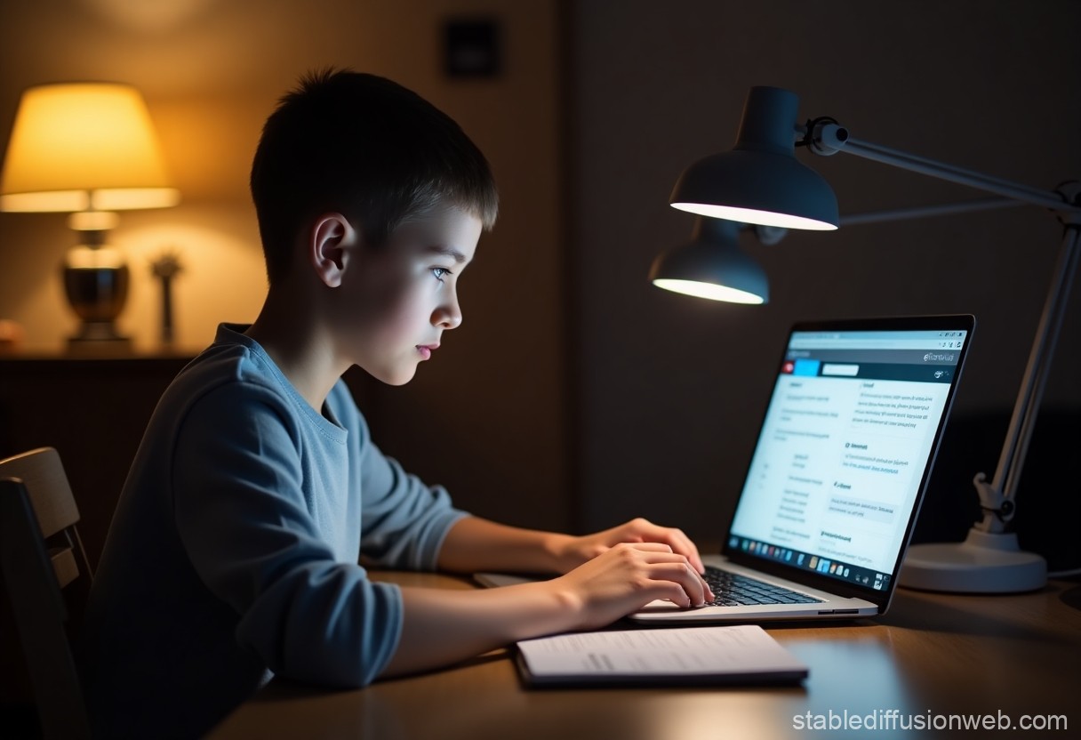 A teenager using a laptop, with the ChatGPT interface visible on the screen, symbolizing AI use in education