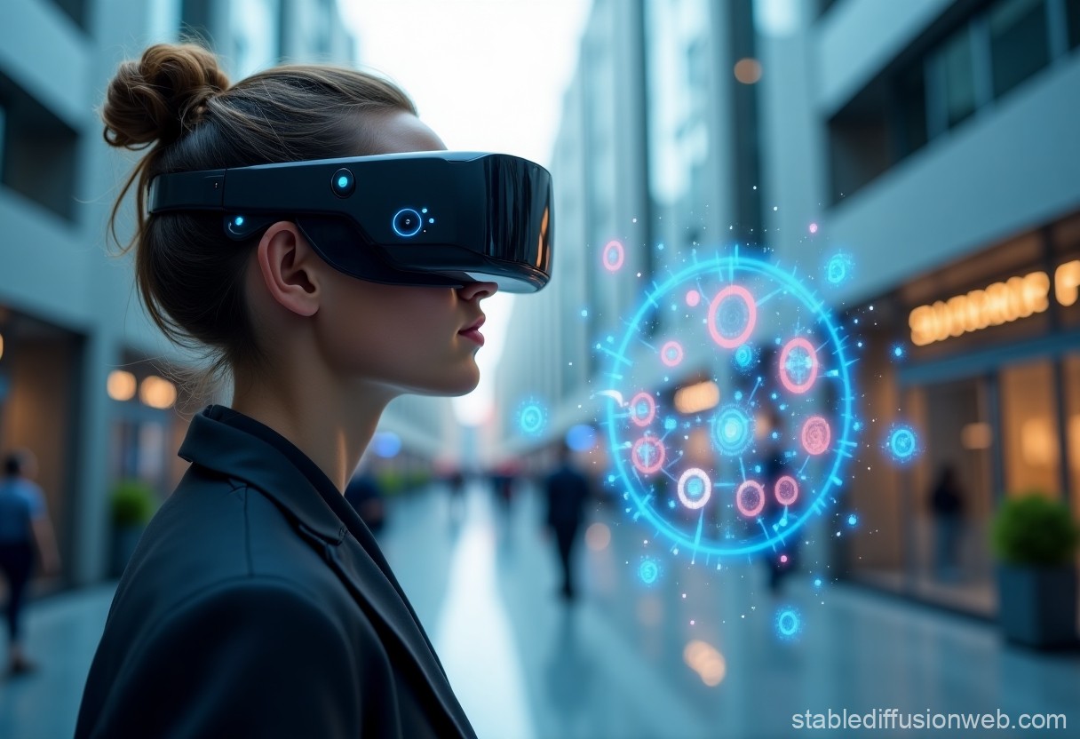 A futuristic pair of AI-powered smart glasses with a sleek design, displaying a digital interface in augmented reality.