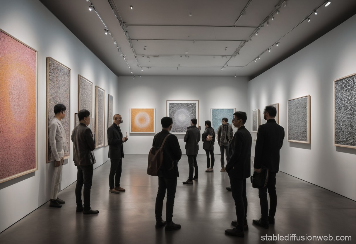 An AI-generated digital artwork displayed at an auction, symbolizing the intersection of technology and fine art.